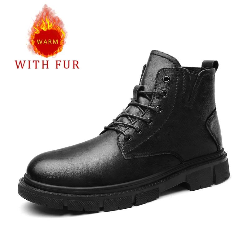 

Классические черные мужские ботинки Повседневный стиль минимализма для офиса, прогулок на свежем воздухе Мотоциклетные мужские кожаные ботинки Размер 46 46