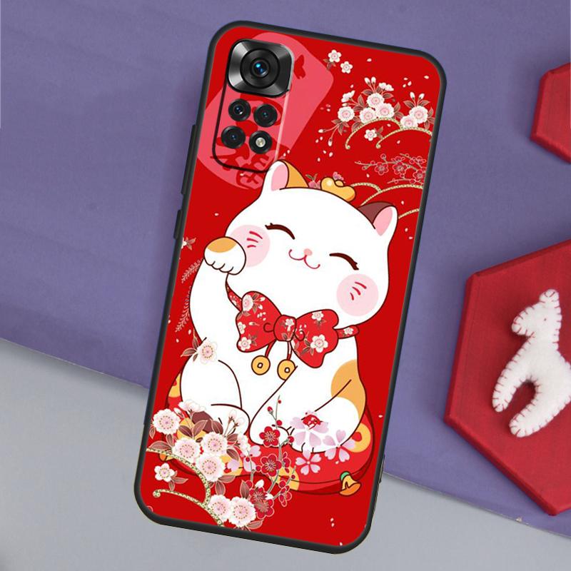 Cute Lucky Cat Funda For Xiaomi Redmi Note 14 13 12 Pro 11 9 10 9S 10S 11S 12S Redmi 14C 10C 12C 13C Case