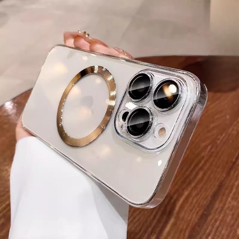 

Подходит для iPhone16, чехол для мобильного телефона с магнитным покрытием, ПК, поставляется с пленкой для объектива, Apple 15, полный комплект, прозрачный, устойчивый к падению, твердый чехол iPhone12