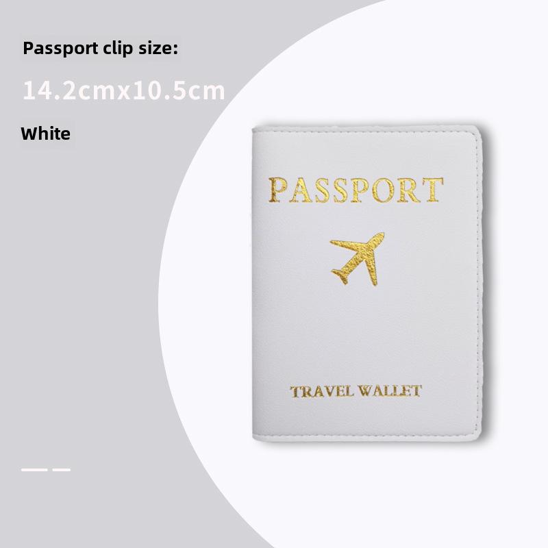 "PU Leather Luggage Tag & Passport Cover Set with Cross-Border Airplane Design"