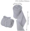 4CM*5M Handmade Frayed Edged Satin Chiffon Silk Ribbon For Wedding Invitation Wrapping Bouquets Birthday Party Decorations Gifts