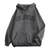 Women's Relaxed Fit Casual Zip-Up Hoodie Sweatshirt with Letter Print