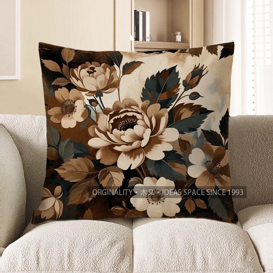 2D Blumenmuster Kissenbezüge für Dekoration Muster Kissenbezug Geeignet für Sofa Schlafzimmer Auto Kissenbezug