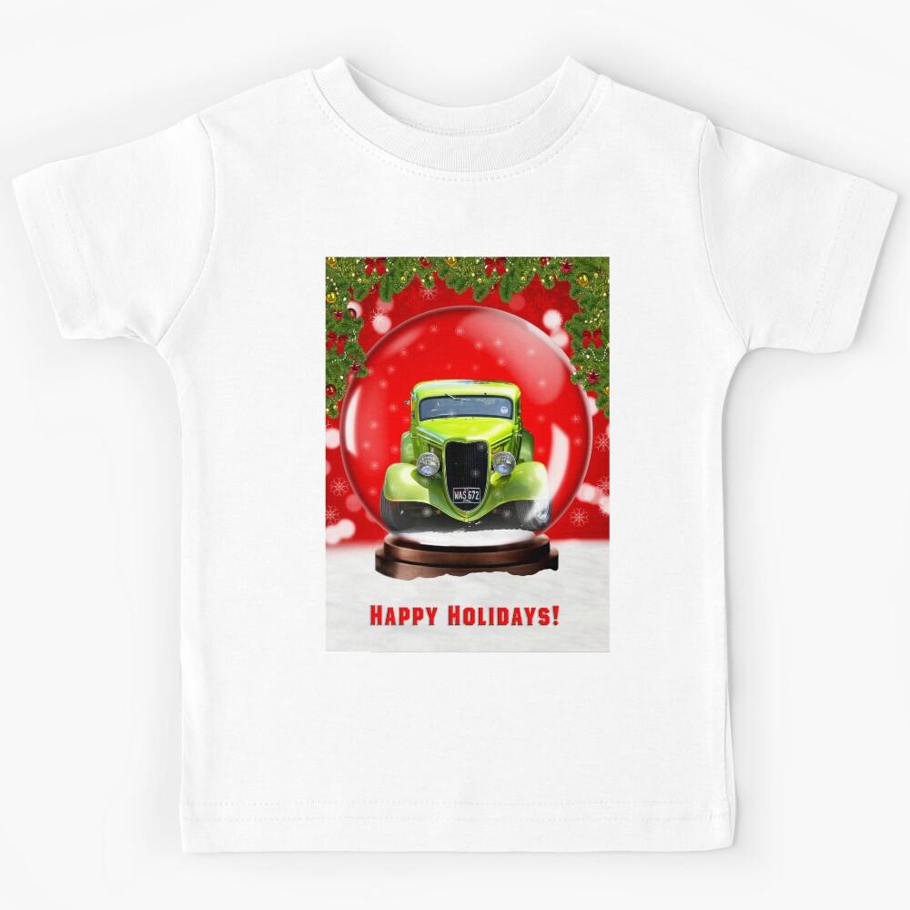 1934 Ford Hot Rod In A Snow Globe Kids T-Shirt 100