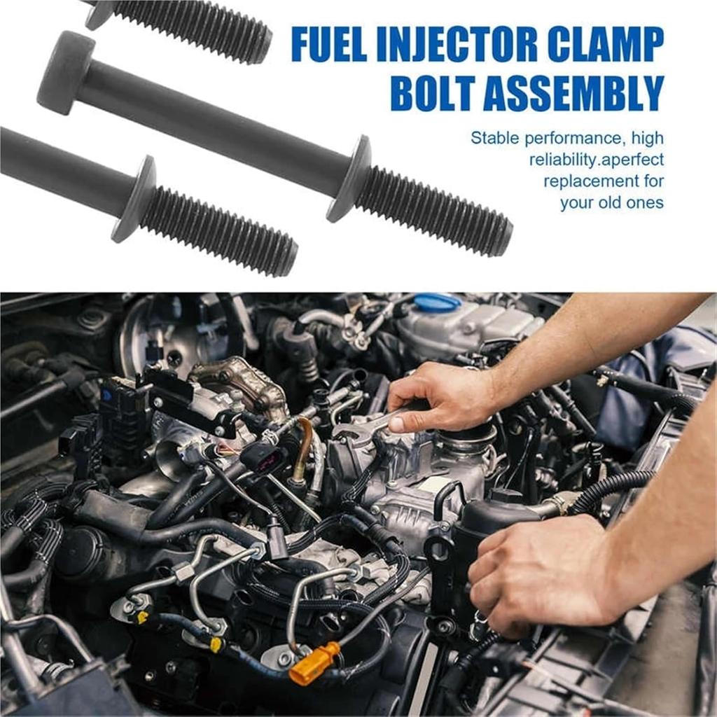 4Pcs Fuel Injector Clamp Bolt Assembly Suitable For Hyundai Tucson, IX35, Santa Fe, Carnival, Sorento, Sportage - OEM 338162F000 Replacement
