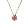 Shiny Colorful CZ Birthstone Necklace Round Stainless Steel Link Chain Necklace Boutique Birth Stone Zircon Necklace for Women