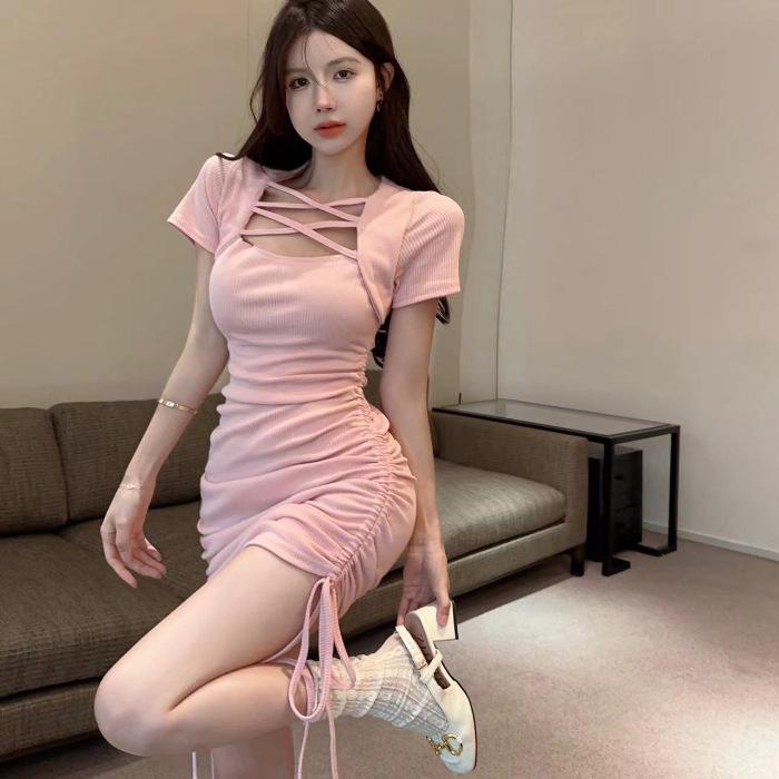 Schicker gerüschter Sommer-Minirock für Damen - Mit Kordelzug, figurbetont, hüftbetont, Petite Passform