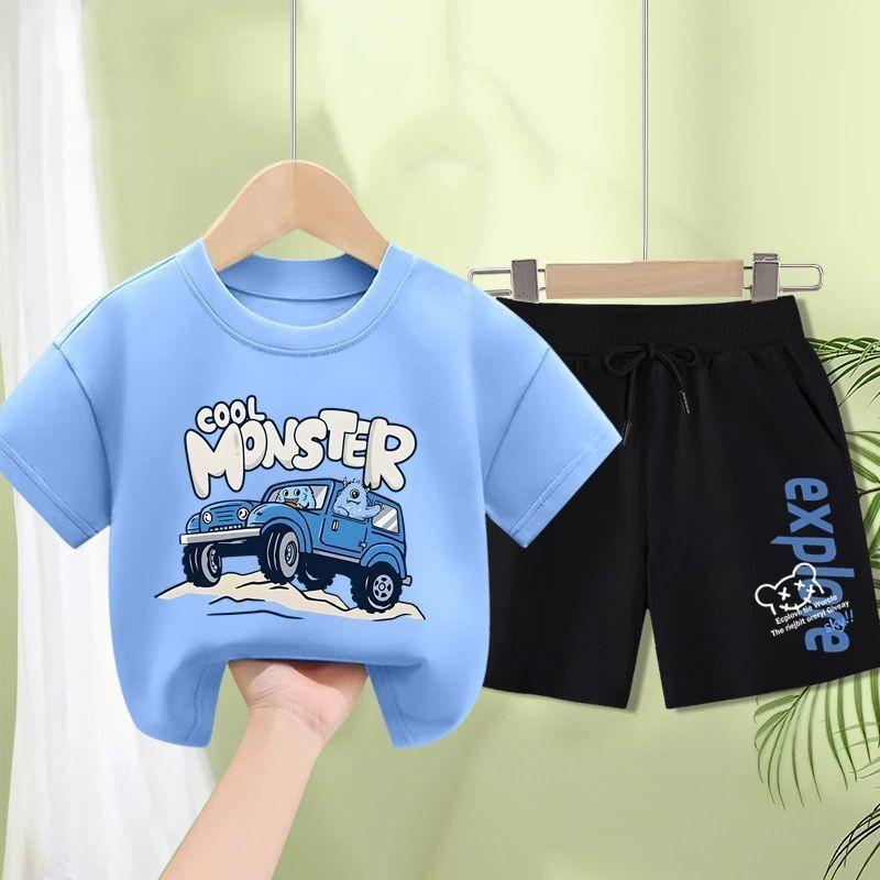 Летний комплект для мальчиков Красивая детская одежда Новый детский комплект из двух предметов 150