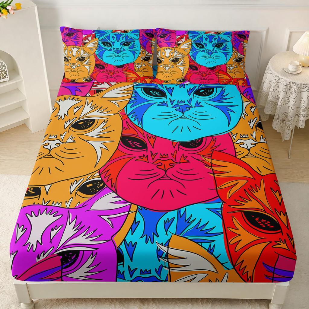 Math Galaxy Cartoon Planet Pattern Sheet Three-Piece Digital Printing Bedding Boys Girls