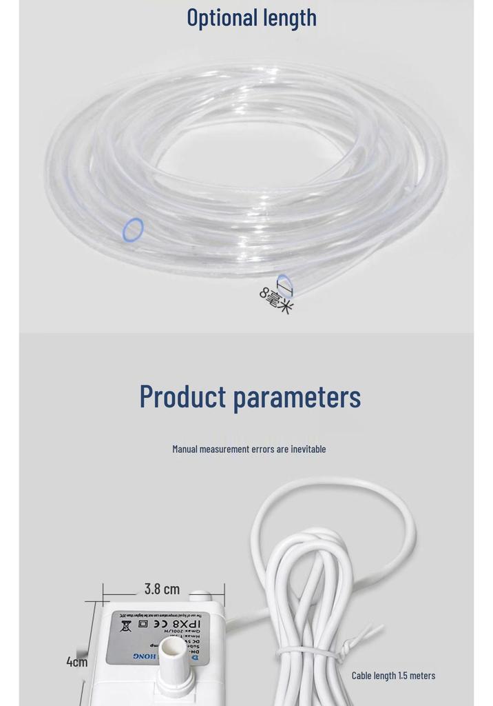 Ultra-Leise Smarte Pumpe: Automatischer Start/Stopp, Trockenlaufschutz, Automatische Abschaltung bei Wassermangel, USB-Entwässerung, Ideal für Klimaanlagen.