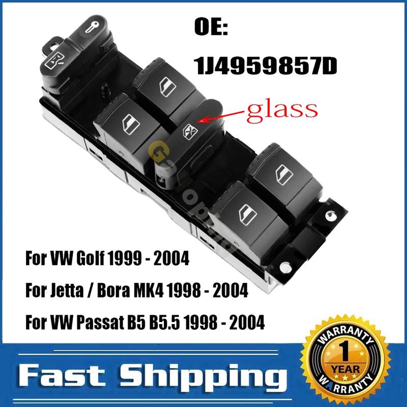 Window Switch Glass Button 1J4959857D For Volkswagen VW Skoda Fabia Saloon Octavia Jetta Bora MK4 Passat B5 Golf Car Accessories