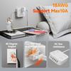 8Ac+4Usb Extension Cord Power Strip With Usb (Type C), Ultra-Thin Flat Plug For Travel/Home/Office