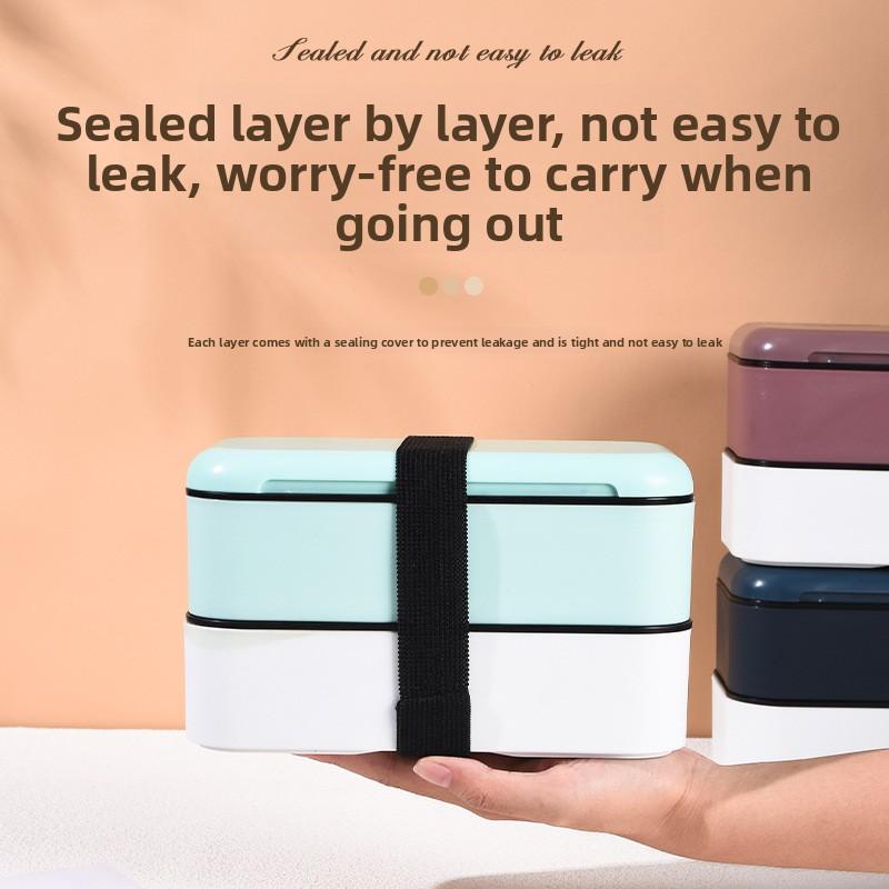 Creative High-Capacity Double-Layer Portable Sealed Lunchbox for Students and Office Workers