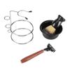 Manual Shaving Set, 4Pcs Shaving Kit   Stainess Steel Stand Set, Bowl Mens Holder Brush Bowl Set Brush and Men S     Bathroom