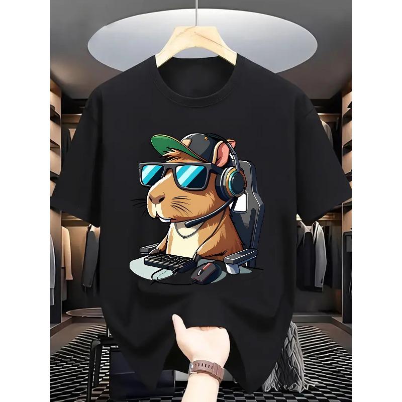 

European sizes Men s Fashion Summer Round Neck Pattern Short-Sleeved T-shirt, Cool and Handsome Style, Suitable for All Kinds of Places to Wear 4XL