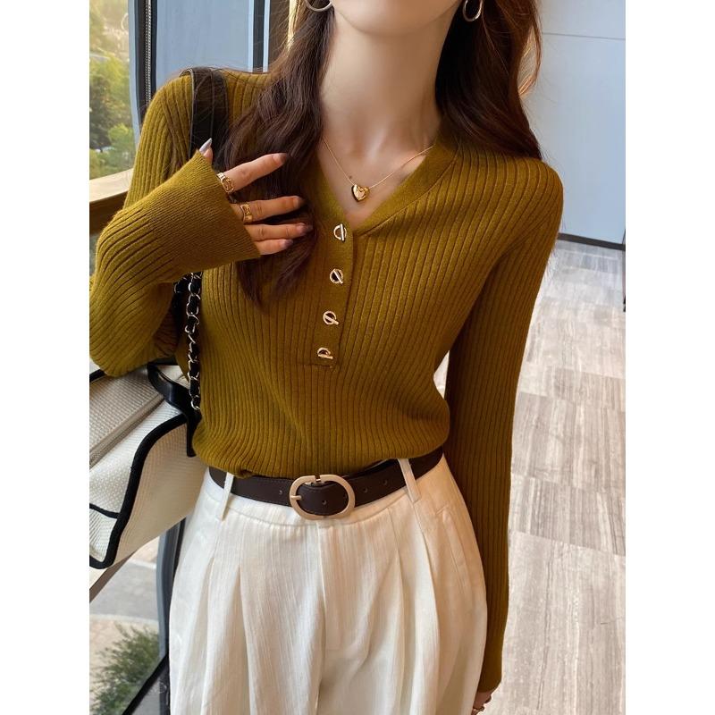 

Джи Обтягивающий Короткий Длинный Рукав Низ Вязаный Свитер Топ Дизайнерский Смысл Шея Вырез Капля V-образный Вырез Свитер Женская Внутренняя Одежда average size [recommended 80-60kg] оливковое зеленый