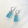 Gradient Chic Resin Bear Earrings Creative Animal Shape For Women