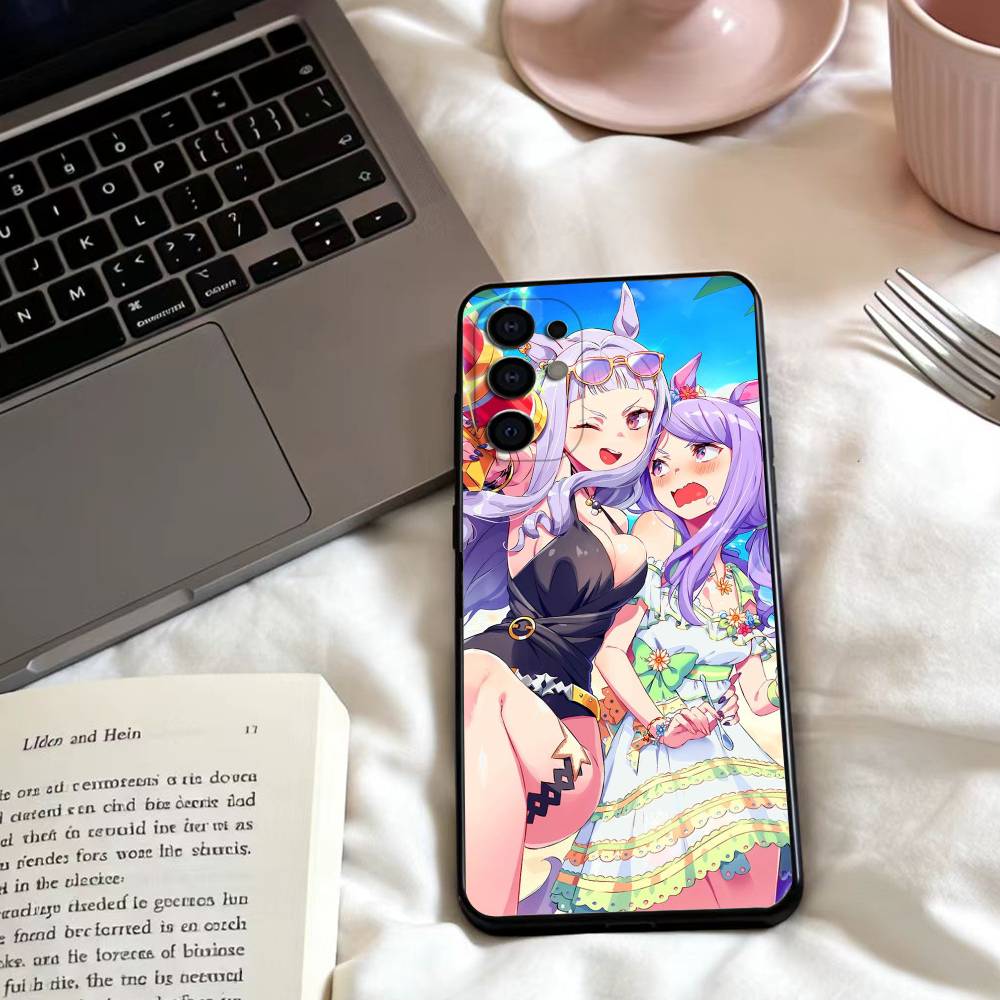 Pretty Derby Uma M-Musume Phone Case For Samsung S25,24,23,22,30,21,10,9,Ultra,Plus,Lite,FE,4,5 G Soft Black Case