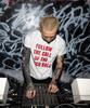 SHIRTMYLIPS Disco Slogan Rockstar Crop T-Shirt White