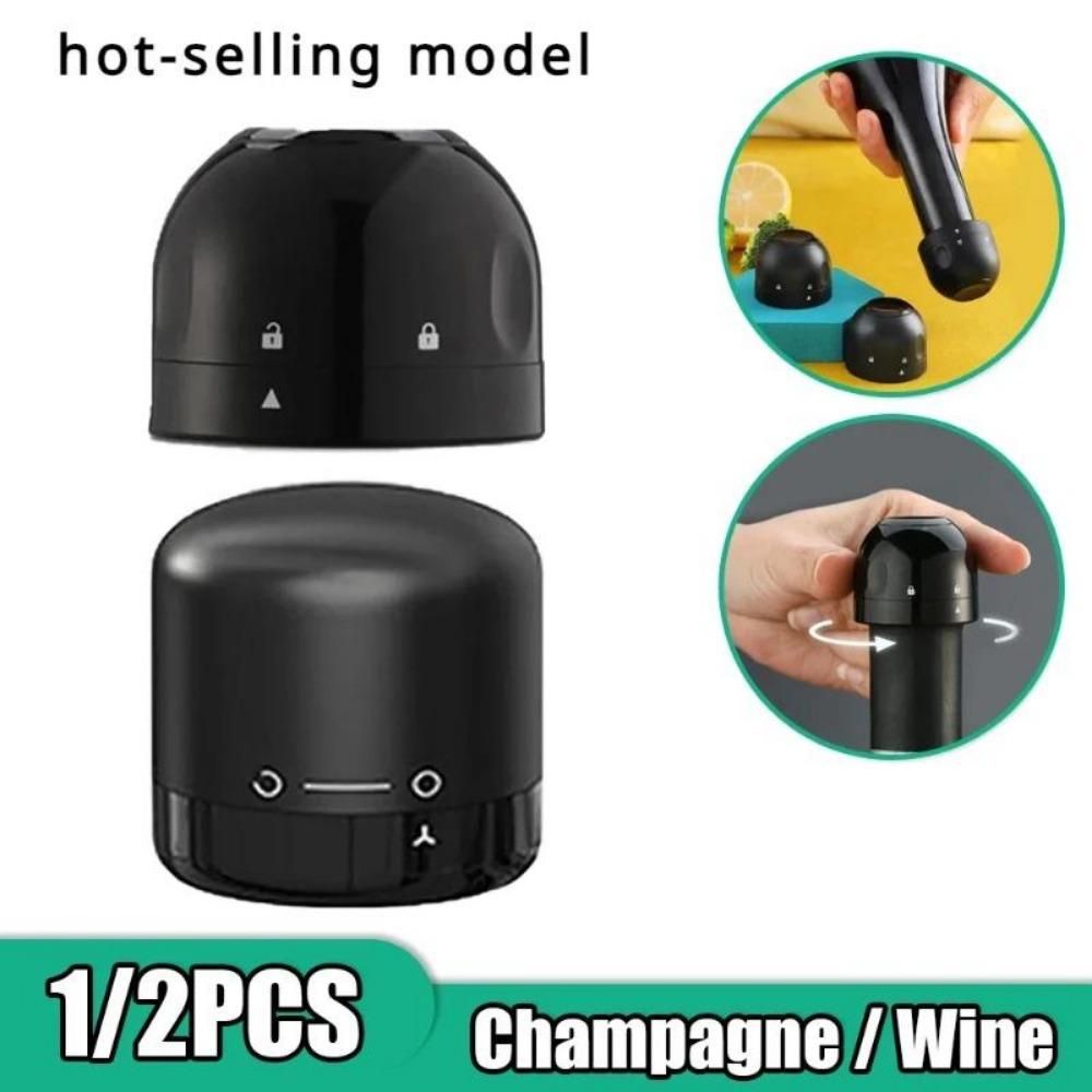 2pcs Reusable Champagne and Wine Bottle Stoppers Silicone Sealed Bottle Stopper Vacuum Retain Freshness Wine Plug Bar Tools