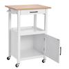45x59cm Kitchen Island Cart Rolling Storage Table with Single Door Cabinet