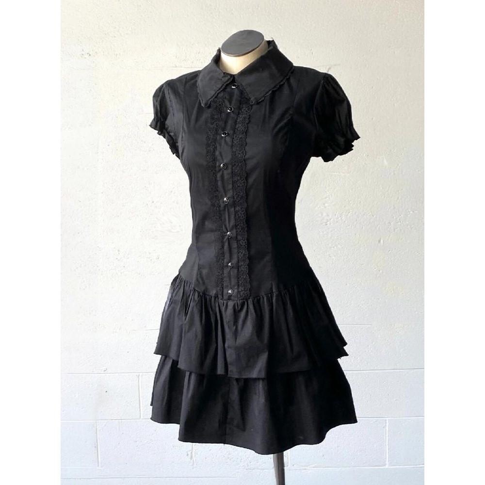 Vintage wear, college style lace edge splicing shirt, casual girl style dress, vintage style low waist short skirt