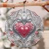 Happy Mother'S Day Mandala Wind Chime - Elegant Heart Design with Pink & White Accents, Metal Hanging Decor for Garden
