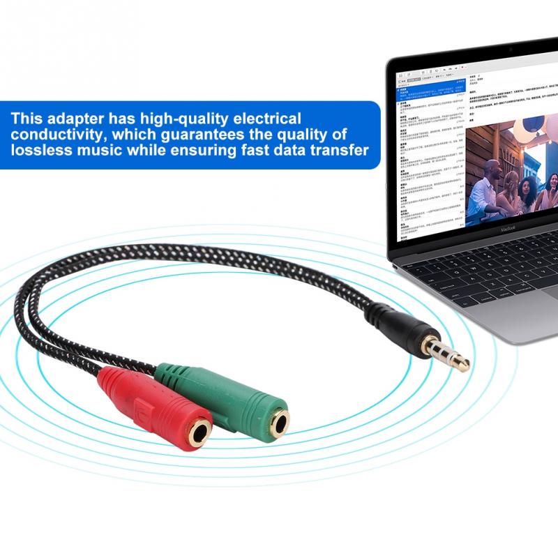 Buy 1in2 Male to Female 3.5mm Double Earphone + Microphone Adapter