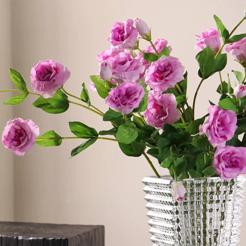 8Pcs Purple Faux Eustoma Bouquet Soft Touch Silk Lisianthus Flowers Home Decor Wedding Centerpiece Floral Arrangement Bouquet