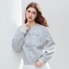 Betu Women's Letter Embroidered Lace-Sleeve Sweatshirt