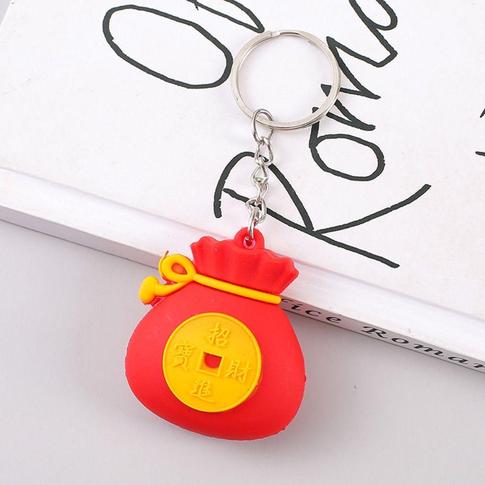 Dragon Year Lucky Charm Bag Car Key Chain Cartoon Dragon Year Cartoon Keyring  Kid Girl Boy