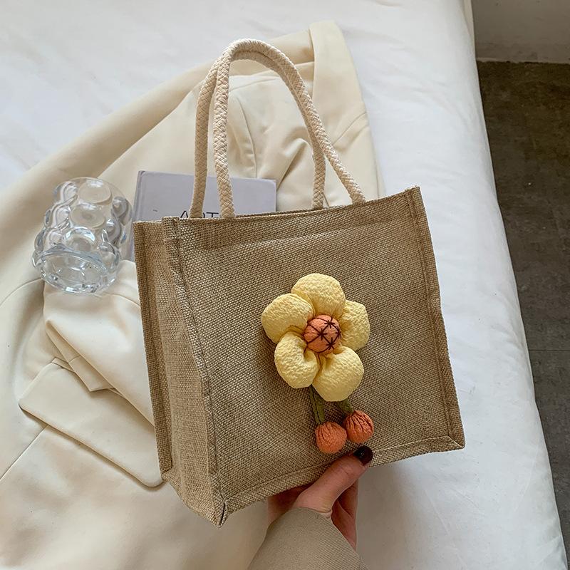 Cute Linen Student Carrying Rice Bags for Women Ins Fresh and Fresh Work Commuting To Store Lunch Boxes and Small Bags for Hand