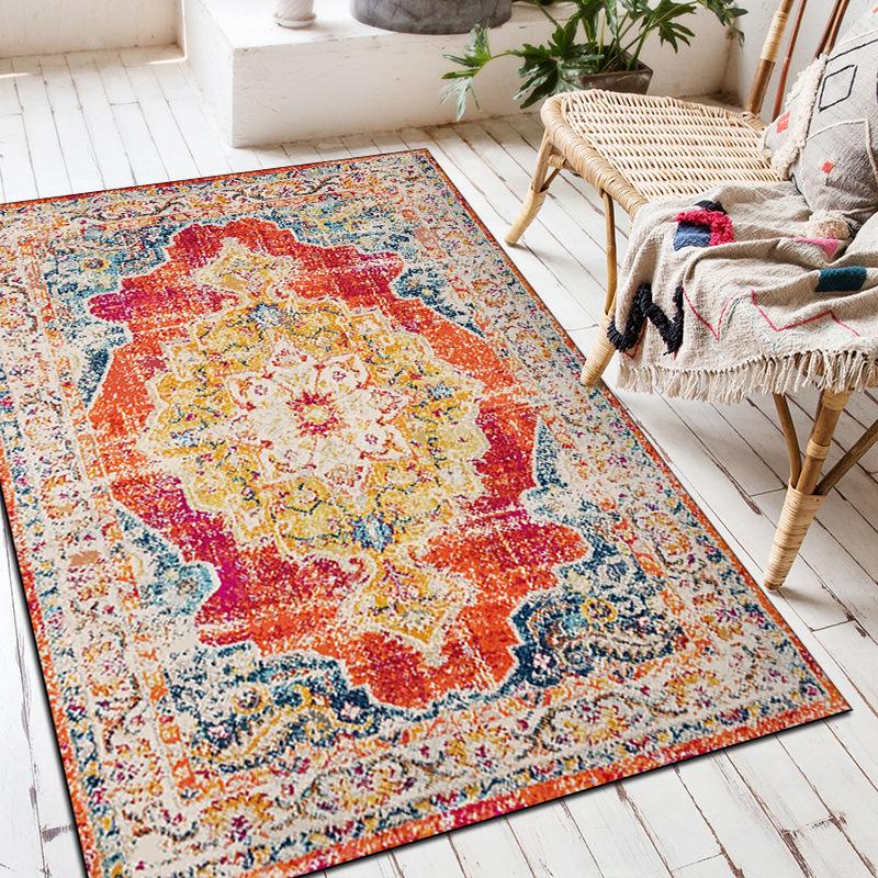 Geometric Carpet Ethnic Style Home Decor Living Room Sofa Area Rugs Non-slip Bedroom Bedside Floor Mat Hallway Bathroom Doormat