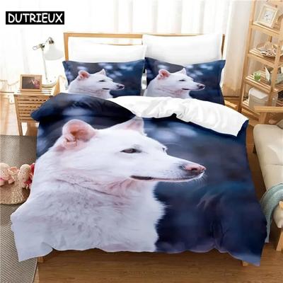 Cute Dog  Comfortable Duvet Quilt Cover Pillowcase Bedding Set Children Bedroom Decoration Home Textile