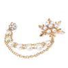 Elegant Women Pearl Snowflake Chain Tassels Brooch Gifts Fashion Chain Pin Jewelry Enamel Pin Exquisite Clothes Brooches Gift