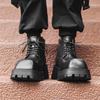 Nischen Martin Stiefel quadratischer Kopf Lederschuhe Plateau Erhöhung vielseitige britische Derby Schuhe Friseur Herrenstiefel 2906-J