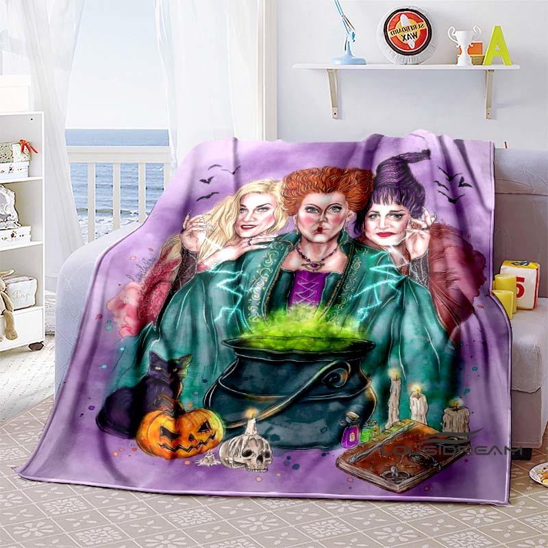 Hocus Pocus Creative Flannel Print Blanket, Super Soft and Comfortable, Perfect for Sofa Naps or Home Blankets, the Perfect Gift