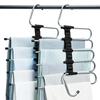 On SNS X 5x Storage TITIROBA Trouser Hanger of Stainless No Black [Trending Capacity] (Set 2) - Steel, Space-Saving, 5-Hook, Vertical/Horizontal Use,