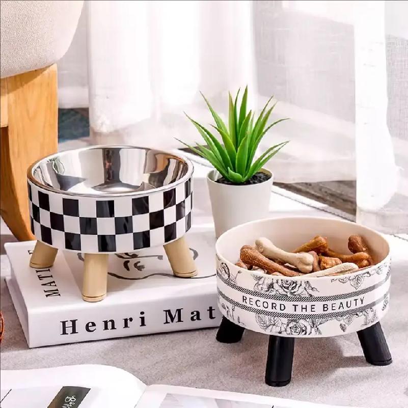 Stainless Steel Elevated Pet Bowls - Cat Dog Food Water Dishes, Raised Feeding Bowls for Pets