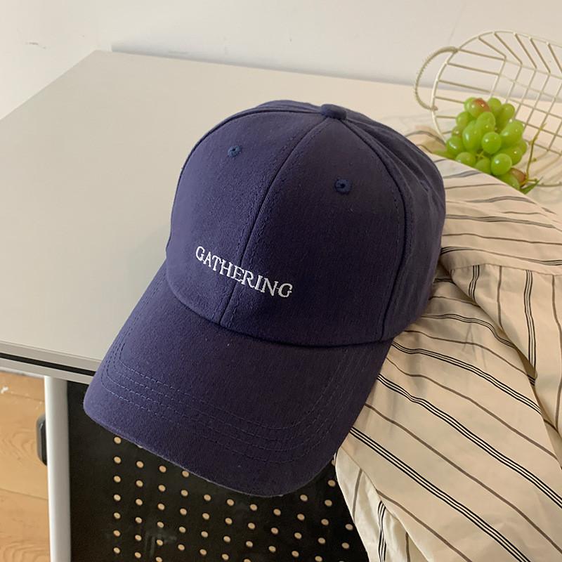 Embroidered Letter Gathering  Baseball Cap Adjustable Unisex Hat For Adults