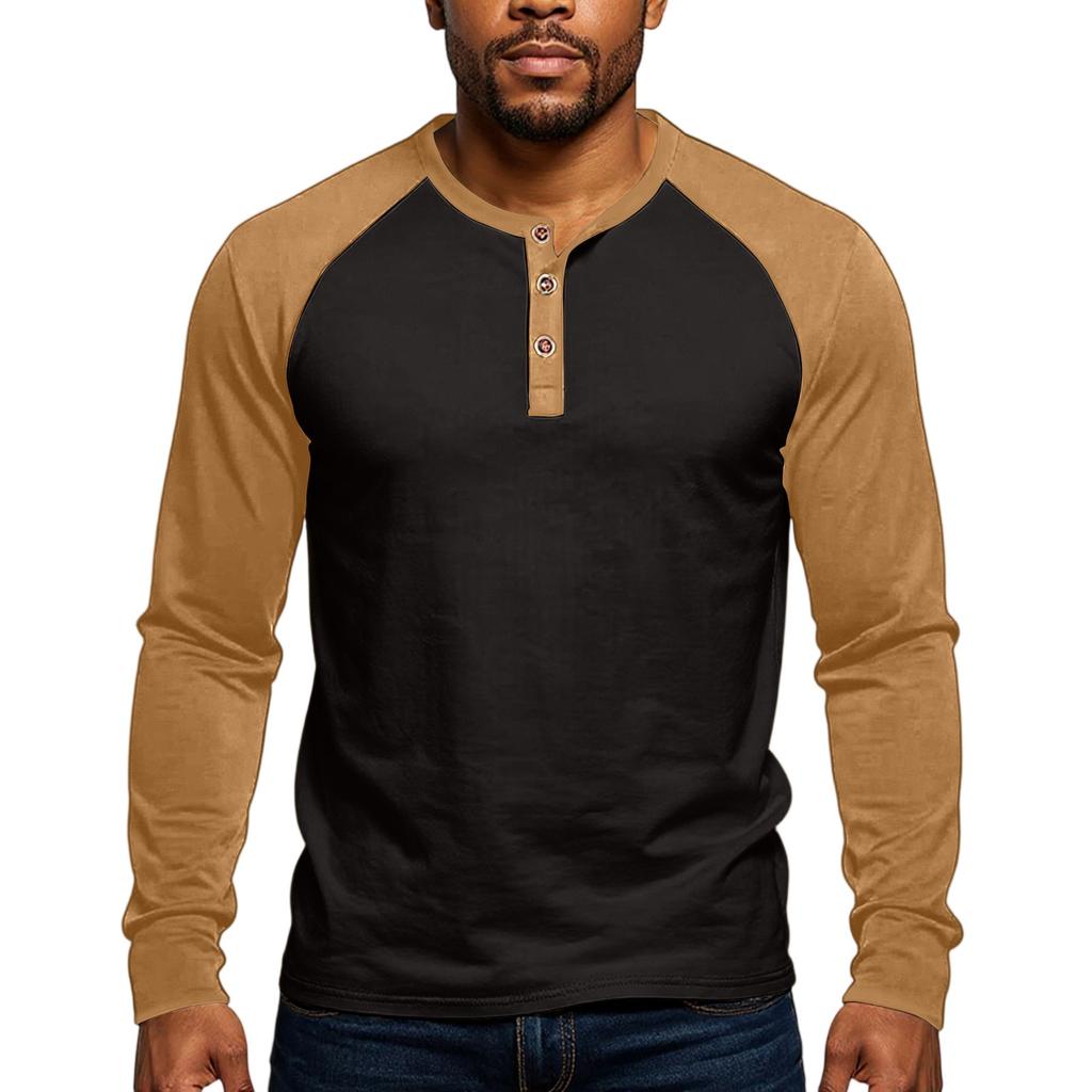 Collar Men's Base Shirt Casual Long Sleeved T-shirt For Men