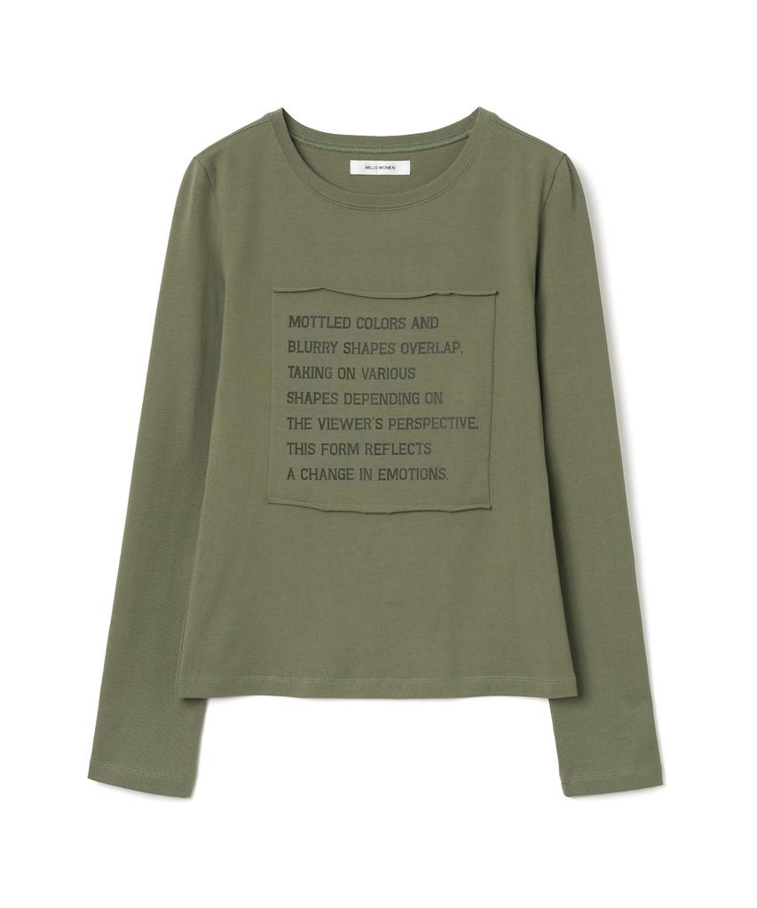 MILLO WOMEN Layered Lettering T-Shirt [Khaki]
