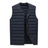 Herren-Winterweste, einfarbig, gepolstert, ärmellos, einreihiger Cardigan, warm, V-Ausschnitt, winddicht, Winterweste für Reisen