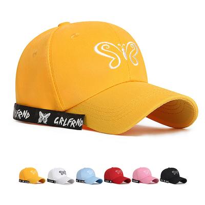 Embroidered Butterfly Sunshade Cap Spring Outing Youth Men Women Ribbon Baseball Cap Snapback Hat Sun Visor Hats Fishing Hat Peak Cap