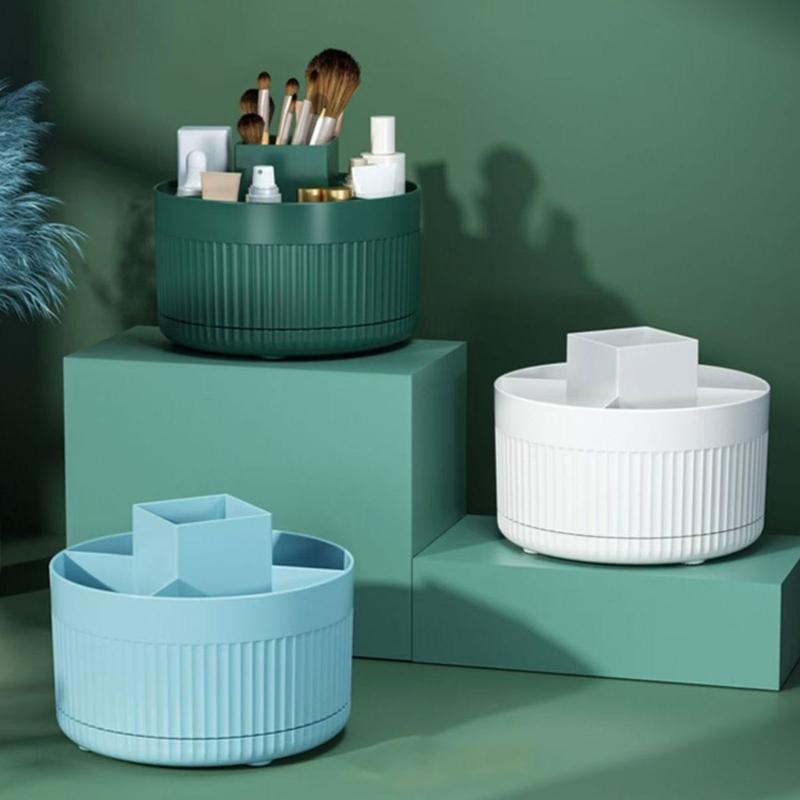 360° Rotating Cosmetic Brush Holder Organizer Multi Tiered Storage Container For Makeup Tools Vanity Accessories
