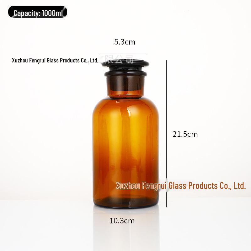 Wide-Mouth Frosted Glass Reagent Bottle, Transparent & Brown Light-Shielding Chemical Bottle