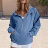 Women's Fashion Solid Color Pullover Casual Loose Button Sweatshirt