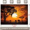 Retro African Safari Tapestry, Warm Sunset with Elephants and Water Landscape Wall Art for Party Backdrop