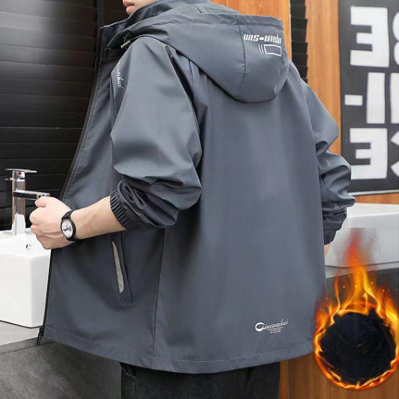Autumn and Winter Coat Jacket with Hat New Windproof Trend Versatile Hooded Men's Clothing