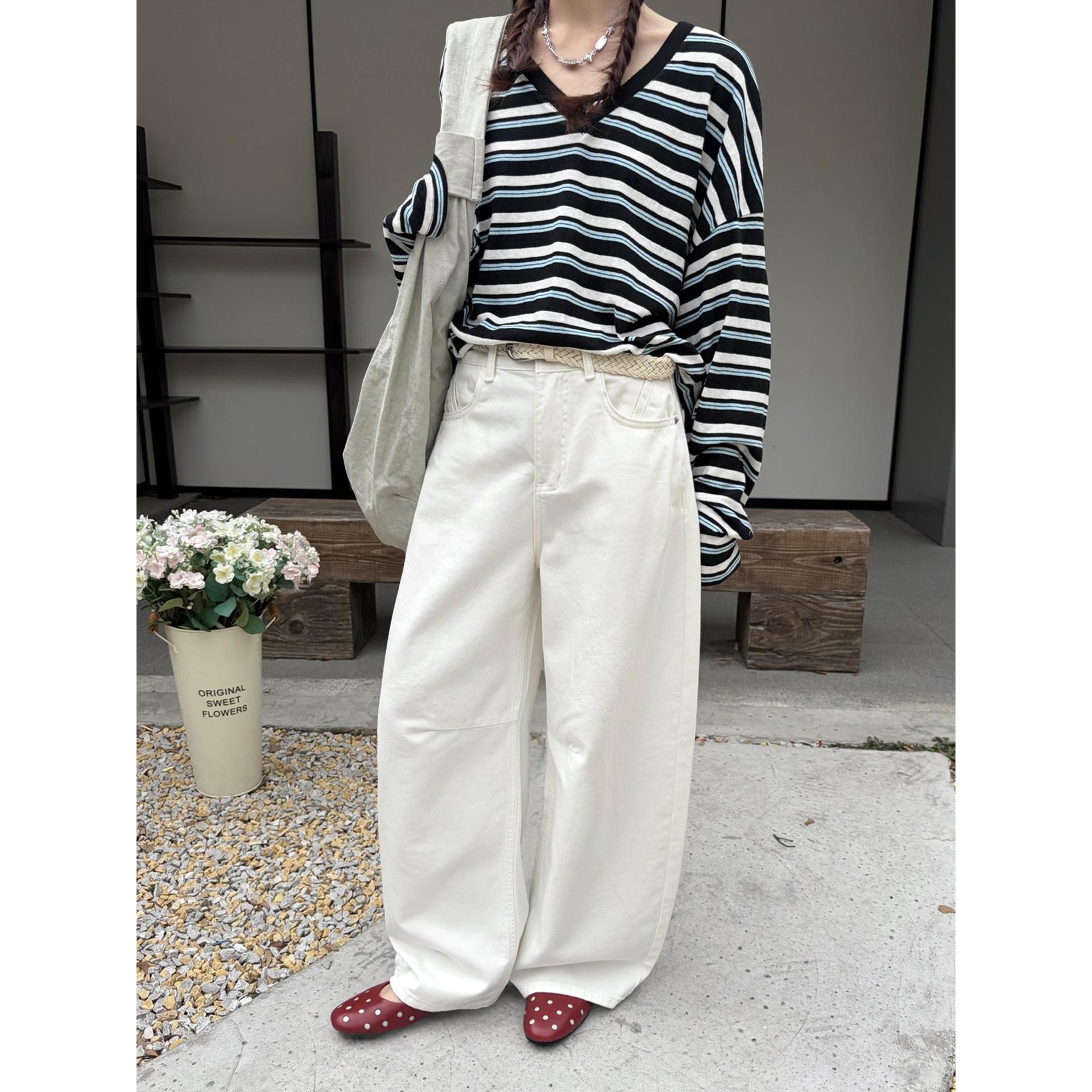 ICC Women s High Waist Wide Leg Curved Blade Silhouette Casual Pants - Spring 1749A Extra Large